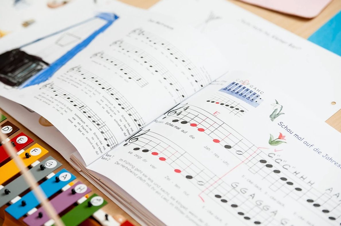 musique, notes, école, carillons